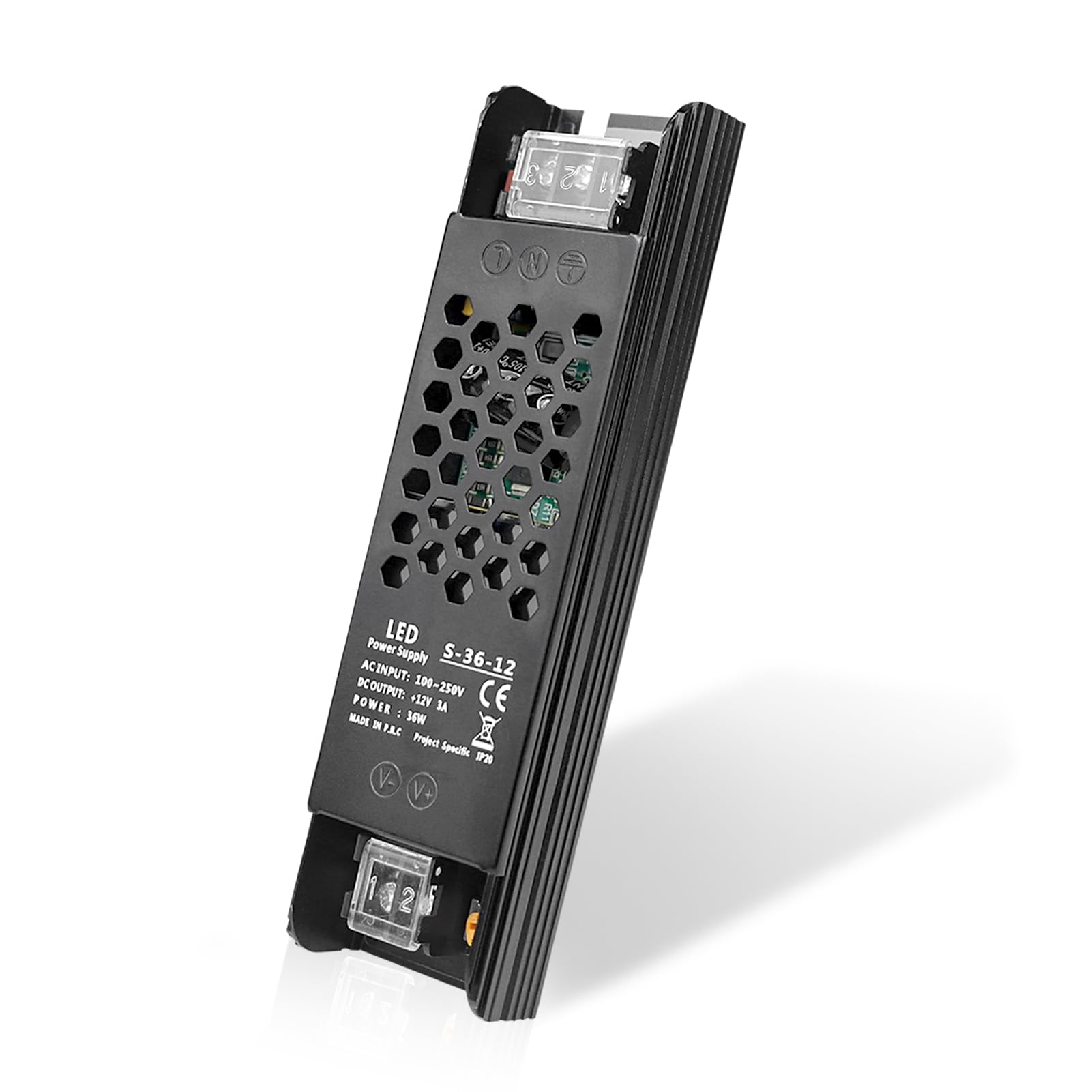 LEDドライバー AC 100-240V DC 12V LED Driver 12V 36W 3A Slim LED Power Supply, AC 100-250V to 12V DC